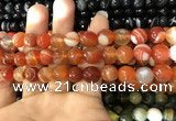 CAA1663 15.5 inches 12mm faceted round banded agate beads