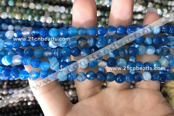 CAA1665 15.5 inches 6mm faceted round banded agate beads