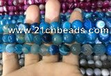 CAA1667 15.5 inches 10mm faceted round banded agate beads