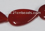 CAA167 15.5 inches 22*36mm flat teardrop red agate gemstone beads