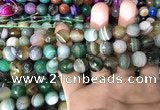 CAA1673 15.5 inches 12mm faceted round banded agate beads