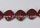 CAA168 15.5 inches 13*13mm diamond red agate gemstone beads