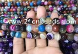 CAA1682 15.5 inches 10mm faceted round banded agate beads