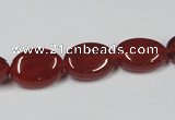 CAA169 15.5 inches 10*14mm oval red agate gemstone beads