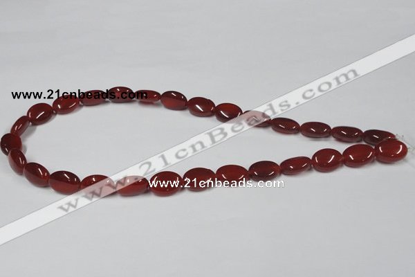 CAA169 15.5 inches 10*14mm oval red agate gemstone beads