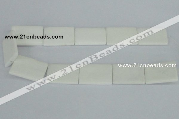 CAA17 15.5 inches 25*35mm rectangle white agate gemstone beads