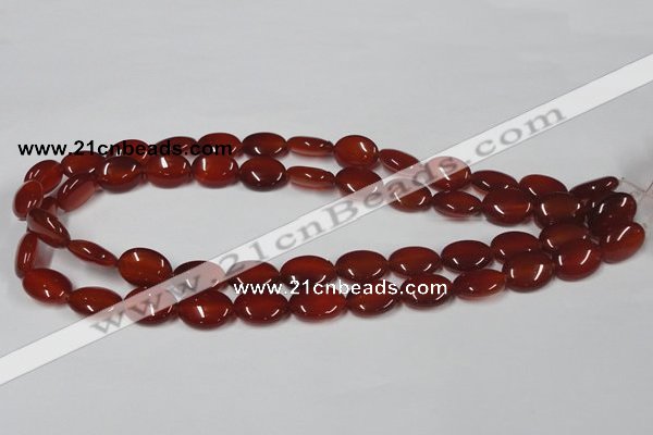 CAA170 15.5 inches 12*16mm oval red agate gemstone beads