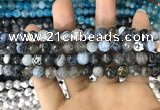 CAA1701 15 inches 8mm faceted round fire crackle agate beads