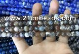 CAA1704 15 inches 8mm faceted round fire crackle agate beads