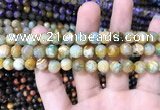 CAA1706 15 inches 8mm faceted round fire crackle agate beads