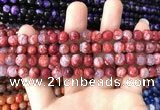 CAA1710 15 inches 8mm faceted round fire crackle agate beads