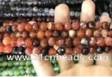 CAA1713 15 inches 8mm faceted round fire crackle agate beads