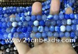 CAA1717 15 inches 8mm faceted round fire crackle agate beads