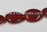 CAA172 15.5 inches 15*20mm oval red agate gemstone beads