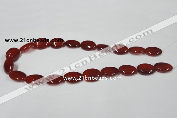 CAA172 15.5 inches 15*20mm oval red agate gemstone beads