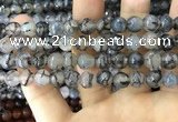 CAA1725 15 inches 10mm faceted round fire crackle agate beads