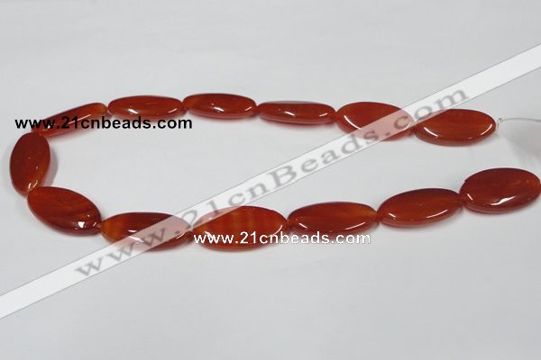 CAA173 15.5 inches 15*30mm oval red agate gemstone beads