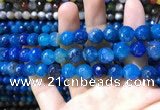 CAA1737 15 inches 10mm faceted round fire crackle agate beads