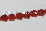 CAA174 15.5 inches 8*8mm star red agate gemstone beads