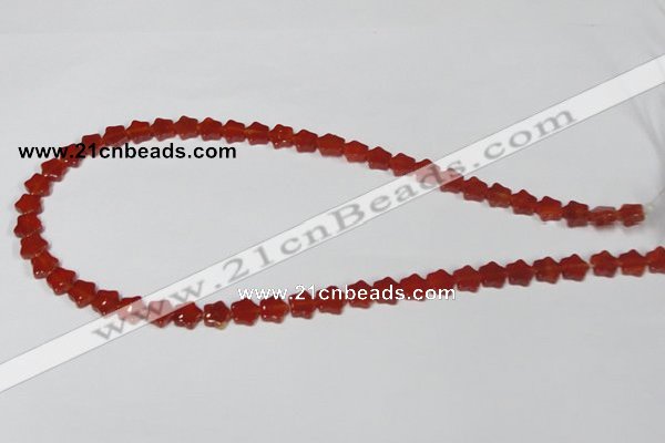 CAA174 15.5 inches 8*8mm star red agate gemstone beads