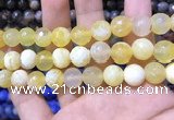 CAA1748 15 inches 12mm faceted round fire crackle agate beads