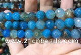 CAA1749 15 inches 12mm faceted round fire crackle agate beads