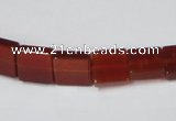 CAA175 15.5 inches 10*10mm square red agate gemstone beads