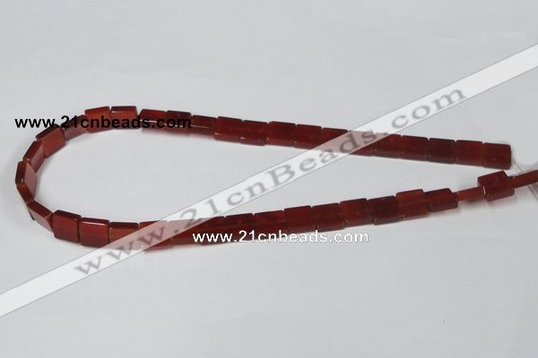 CAA175 15.5 inches 10*10mm square red agate gemstone beads