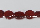 CAA176 15.5 inches 10*12mm oval red agate gemstone beads