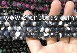 CAA1760 15 inches 8mm faceted round fire crackle agate beads