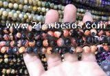 CAA1762 15 inches 8mm faceted round fire crackle agate beads