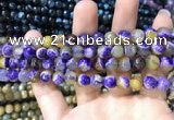 CAA1768 15 inches 8mm faceted round fire crackle agate beads