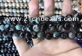 CAA1780 15 inches 10mm faceted round fire crackle agate beads