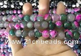 CAA1784 15 inches 10mm faceted round fire crackle agate beads