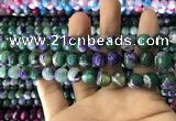 CAA1785 15 inches 10mm faceted round fire crackle agate beads