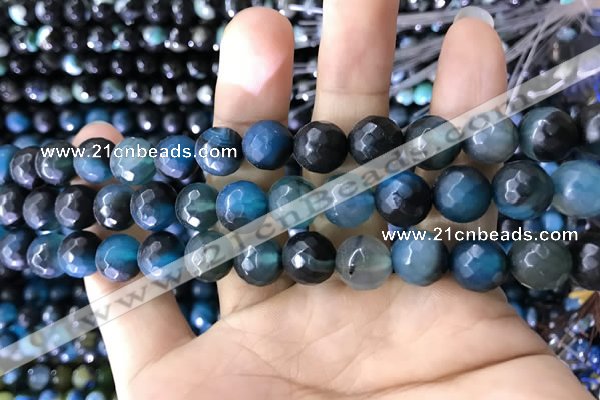 CAA1790 15 inches 10mm faceted round fire crackle agate beads