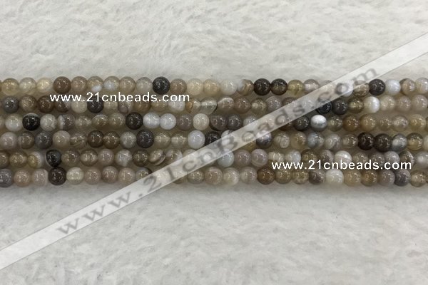 CAA1810 15.5 inches 4mm round banded agate gemstone beads