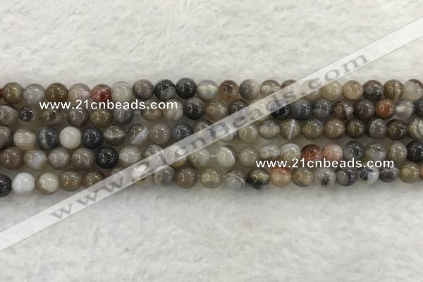 CAA1811 15.5 inches 6mm round banded agate gemstone beads