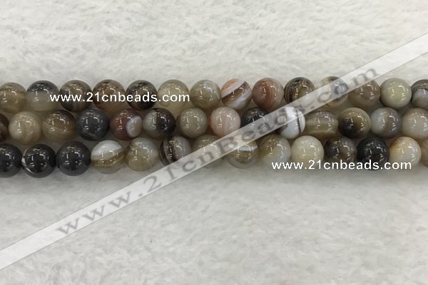 CAA1813 15.5 inches 10mm round banded agate gemstone beads