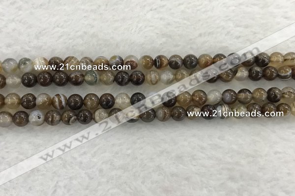 CAA1821 15.5 inches 6mm round banded agate gemstone beads