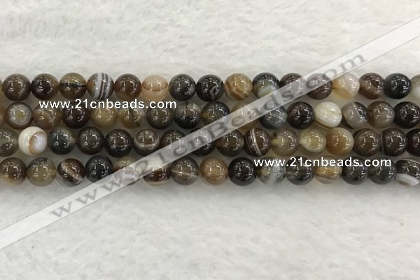 CAA1822 15.5 inches 8mm round banded agate gemstone beads