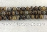 CAA1825 15.5 inches 14mm round banded agate gemstone beads