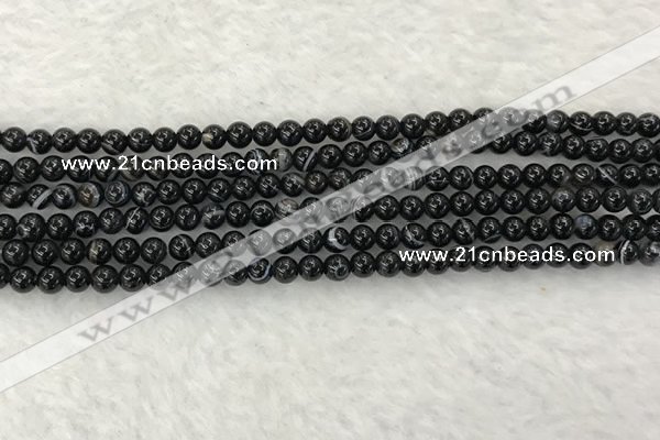 CAA1830 15.5 inches 4mm round banded agate gemstone beads