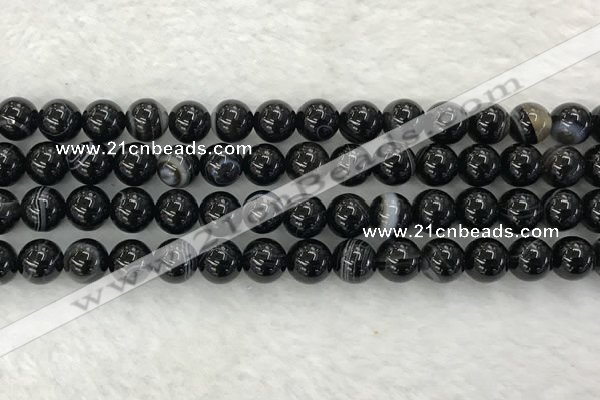 CAA1833 15.5 inches 10mm round banded agate gemstone beads