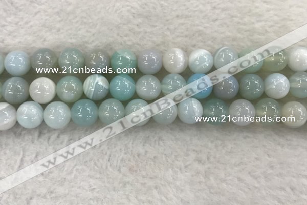 CAA1845 15.5 inches 14mm round banded agate gemstone beads