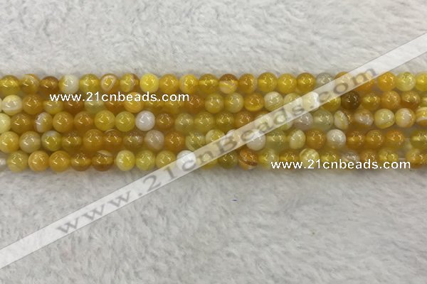 CAA1850 15.5 inches 4mm round banded agate gemstone beads