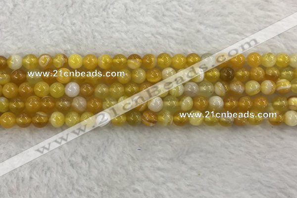 CAA1851 15.5 inches 6mm round banded agate gemstone beads