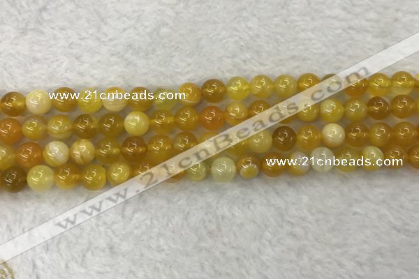 CAA1852 15.5 inches 8mm round banded agate gemstone beads