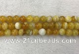 CAA1854 15.5 inches 12mm round banded agate gemstone beads