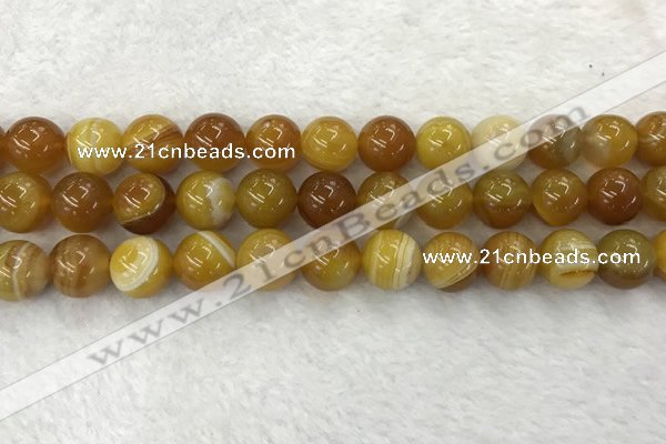 CAA1855 15.5 inches 14mm round banded agate gemstone beads
